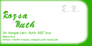 rozsa muth business card